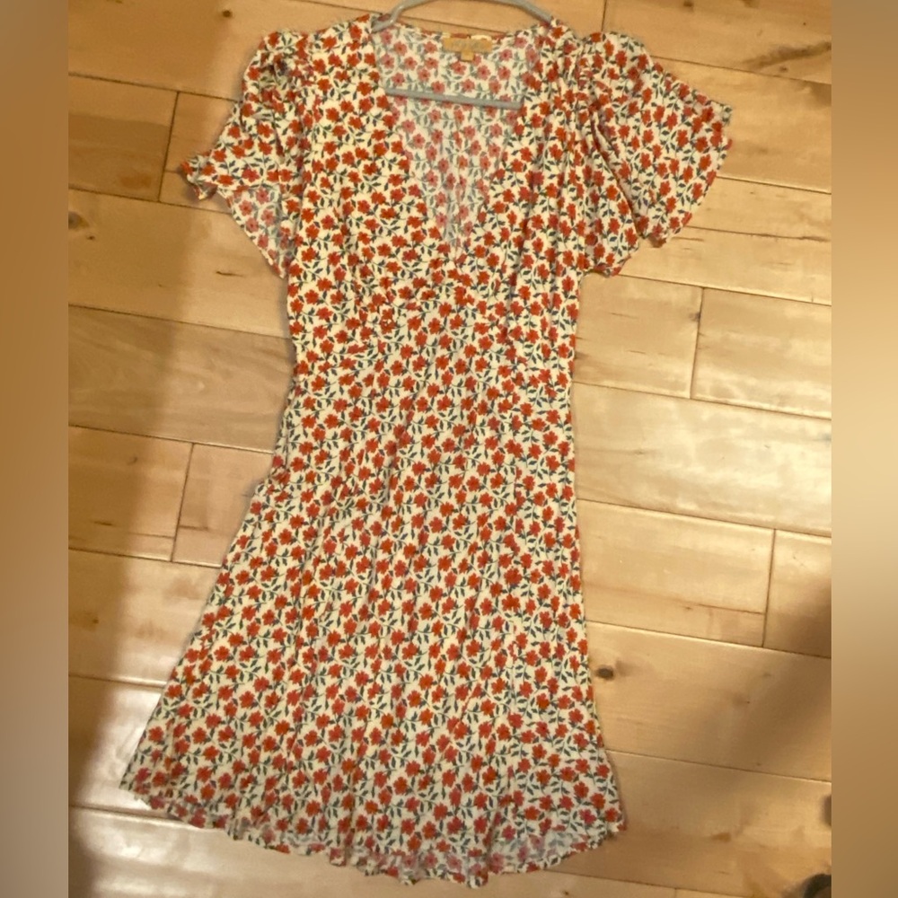 VRG GRL Sipping Sangria Bias Cut Mini Dress // Floral - size AU 8